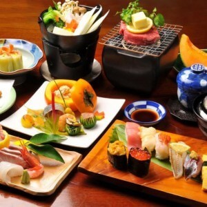 çeşitli Japon yemekleri